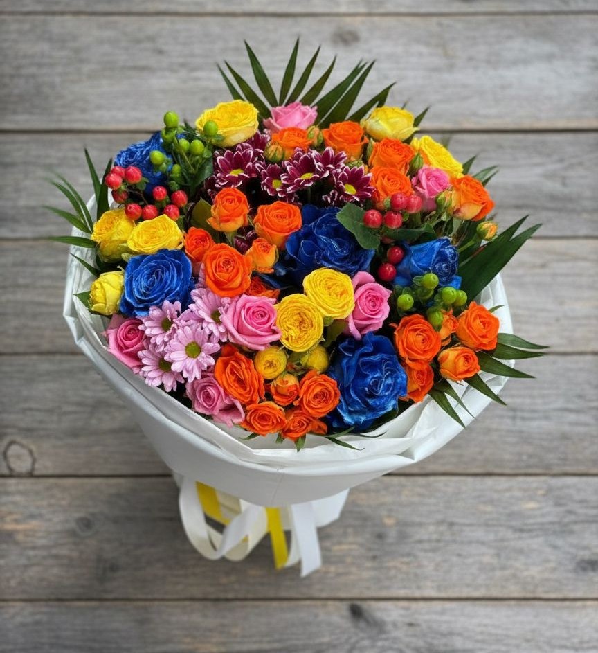 Букет цветов из: Розы и Хризантемы в Полысаево