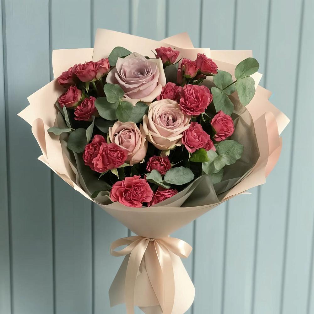 Букет цветов из: Гвоздики и Розы в Полысаево