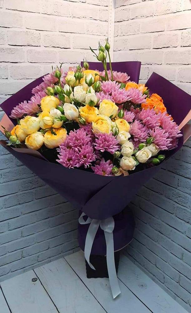 Букет цветов из: Хризантемы и Розы в Полысаево