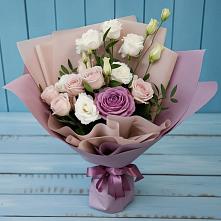 Букет цветов из:  Розы и Лизиантусы в Полысаево