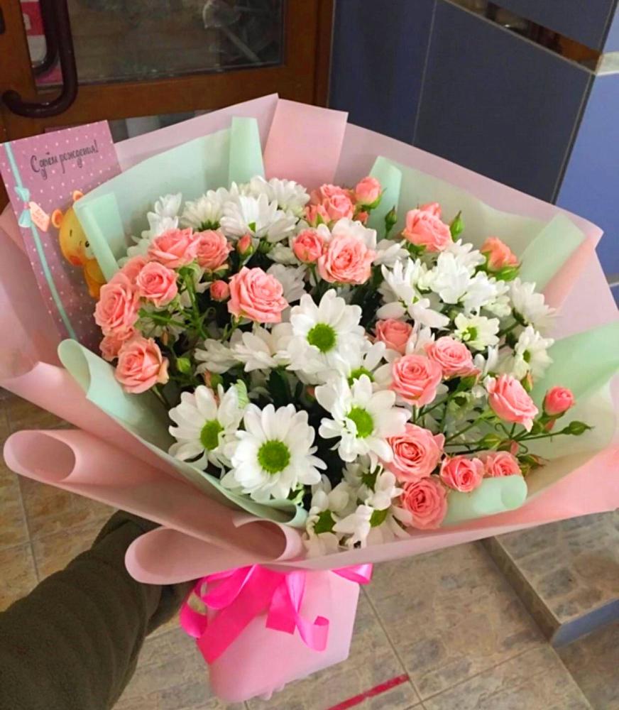 Букет цветов из: Розы и Хризантемы в Полысаево