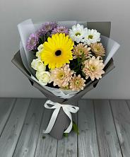 Букет цветов из:  Розы, Герберы и Хризантемы в Полысаево