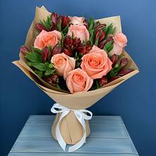 Букет цветов из:  Розы и Альстромерии #REPLACE_PRED# Полысаево