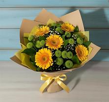 Букет цветов из:  Герберы и Хризантемы в Полысаево