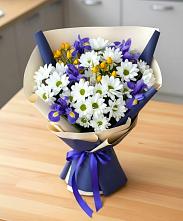 Букет цветов из:  Розы, Ирисы и Хризантемы в Полысаево