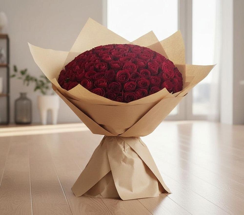 Букет 101 Красная роза в Полысаево