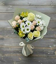 Букет цветов из:  Альстромерии, Розы и Хризантемы в Полысаево