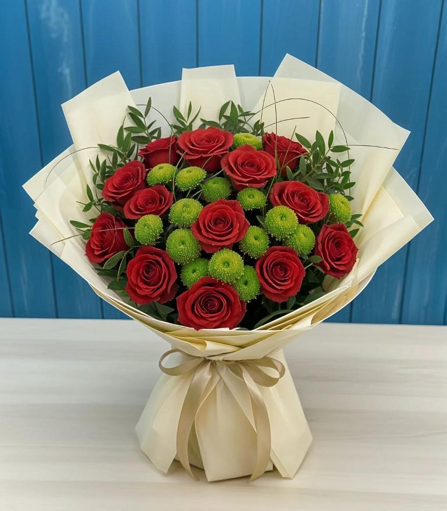 Букет цветов из: Розы и Хризантемы в Полысаево